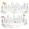 Striped Bud Vase Set, 12 24 or 36 Mini Flower Vases with Blue and Amber 12-Piece Options for Wedding Centerpieces, Parties and Home Table Decor