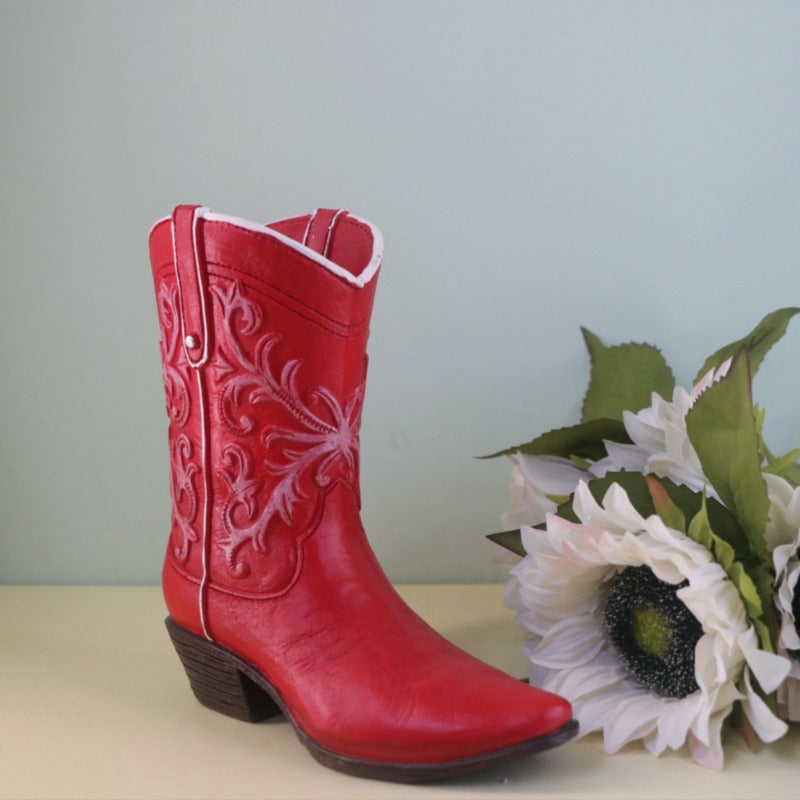 Creative Resin Vase Ornaments Western Cowboy Boots Hydroponic Flower Arrangement Container Living Room Light Luxury Home Decoration