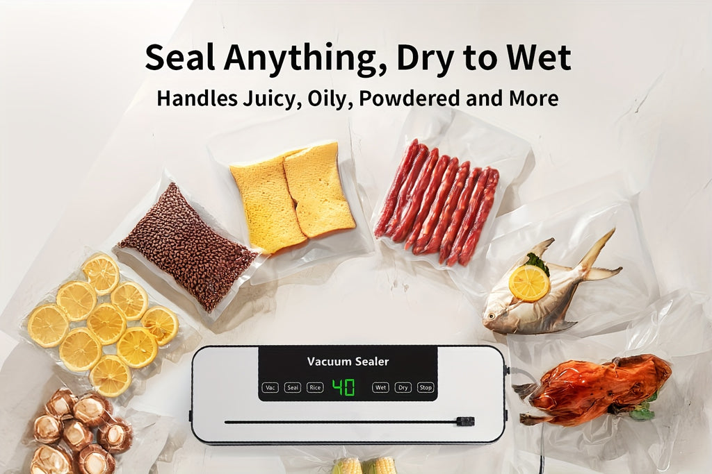 65000 PA Commercial Vacuum Sealer Machine System with 10 Free Bags, Dry/Moist Modes, 6-In-1 Sealing Machine for Storage And Sous Vide, Automatic Sealing Machine, Modern Vacuum Sealer