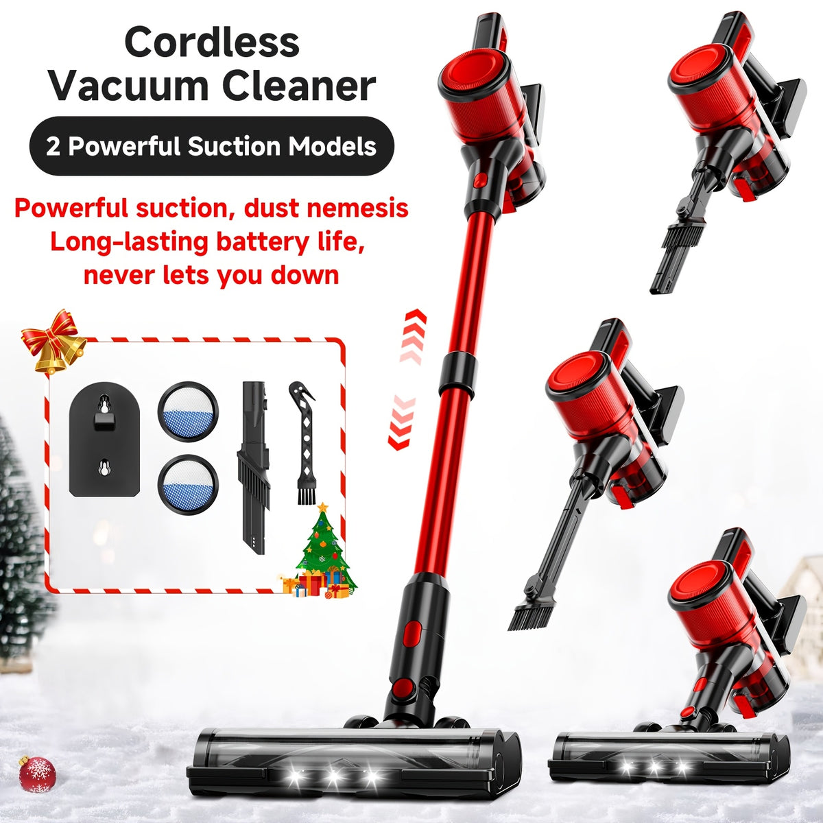45-70Kpa Powerful Vacuum Cleaner Kits (Corded / Cordless) & Motor Only Option Available, Stick Vacuum with 45min Runtime, Anti-Tangle Vacuum Cleaners, 50.72oz Dust Cup, Rechargeable Corded and Wireless Vacuum for Hardwood Floor Carpet Pet Hair