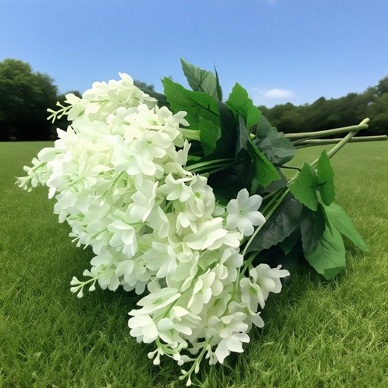 35pcs Realistic White Hyacinth Artificial Flower Bouquet - Fade-Resistant & Maintenance-Free Plastic Faux Flowers Suitable for Indoor/Outdoor Weddings, Gardens, Offices - Elegant Low-Maintenance Wedding & Housewarming Gift (No Container)