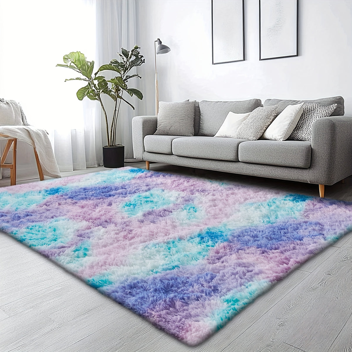 Rugs for Living Room, Super Soft Fluffy Shaggy Area Rugs for Bedroom, Cozy Floor Mats, Plush Indoor Carpet for Kitchen, Faux Rug for Room, Home Decor, Housewarming Gift, Door Mat