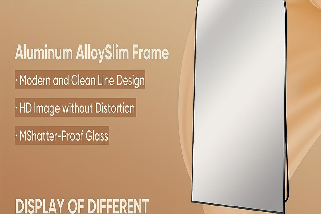 Homsion Full Length Floor Mirror - Freestanding Arched design with Sturdy Base, Large Full Body Mirror for Bedroom, Living Room, Bathroom - Space-Enhancing Elegant Home Decor Standing Mirror, Polished Surface