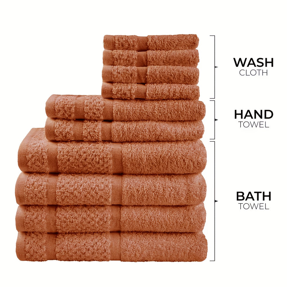 32pcs/16pcs/10pcs Bath Towel Set, 4pcs Bath Towels&2pcs Hand Towels&4pcs Washcloths, Solid Color, Cotton Towel, Absorbent, Quick-drying, Soft And Comfortable, Bathroom Supplies, Towels for Bathroom, Shower And Hotel