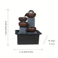 Warm LED Desktop Fountain, USB Powered Four-Level Indoor Waterfall with Three-Setting Adjustable Pump for Home Office Desks and Decorative Tabletop Displays