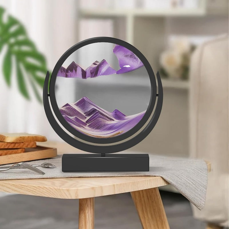Sand Art Desktop Display, Decorative Quicksand Painting with Plastic Construction, No Electricity Required for Home Office and Tabletop Styling