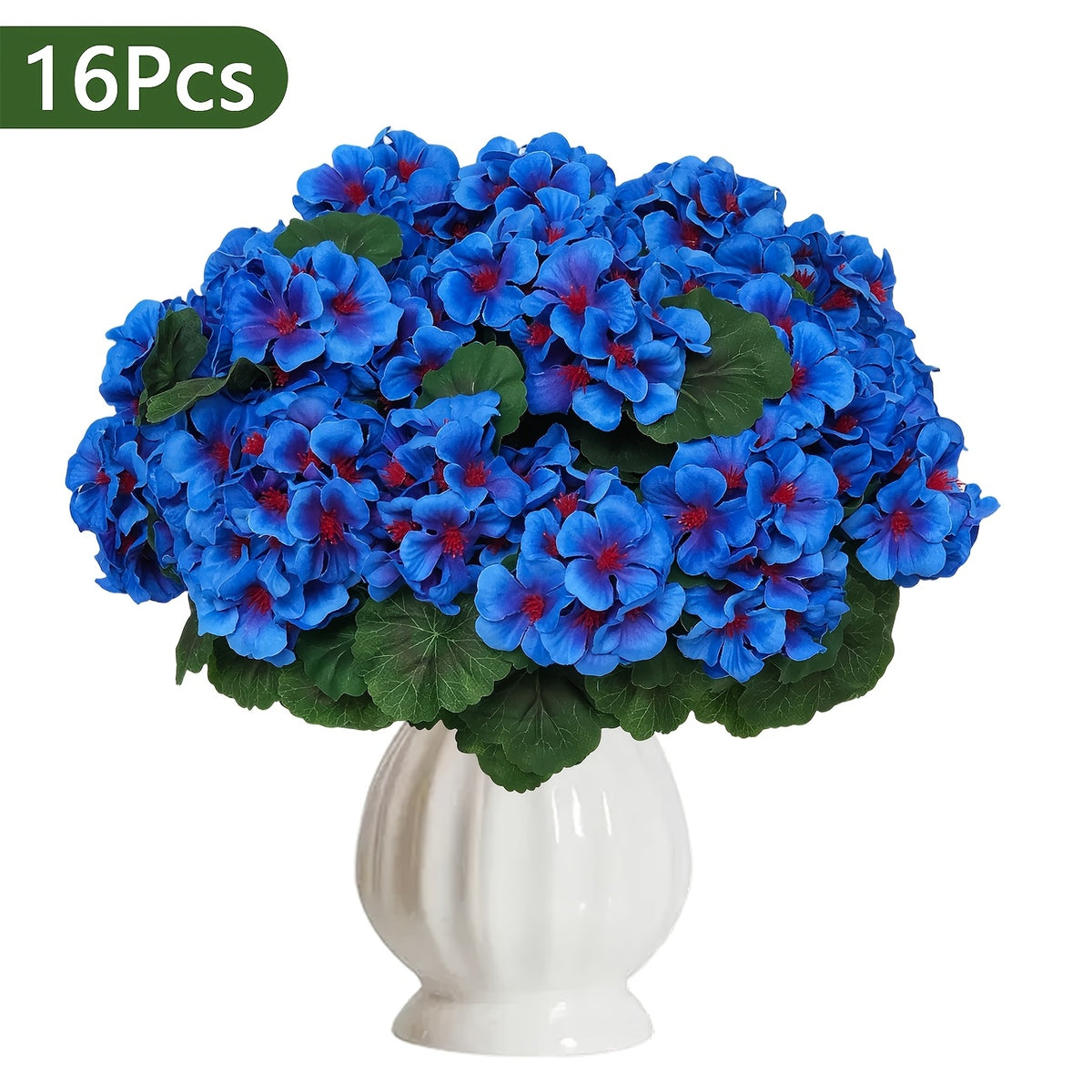 8/16 Bundles 13.77 In Artificial Geranium Flowers For Outdoors Geranium Flowers Outdoor Red Artificial Flowers UV Resistant Garden Plants Faux Flowers For Home Kitchen Table Centerpieces Patio Decor