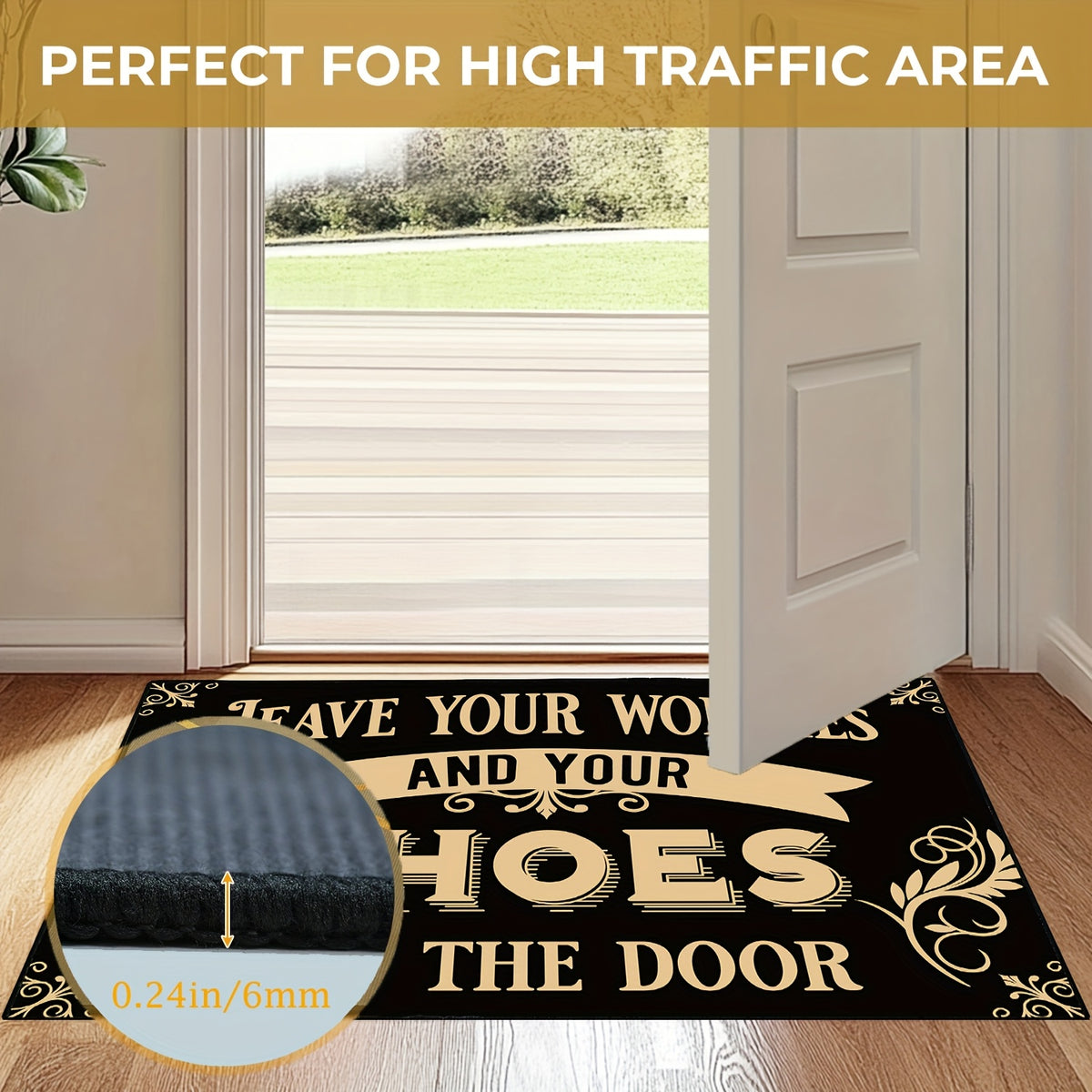Leave Your Worries And Shoes Doormat Welcome Entrance Carpet Non-Slip Floor Mats Indoor Home Decor