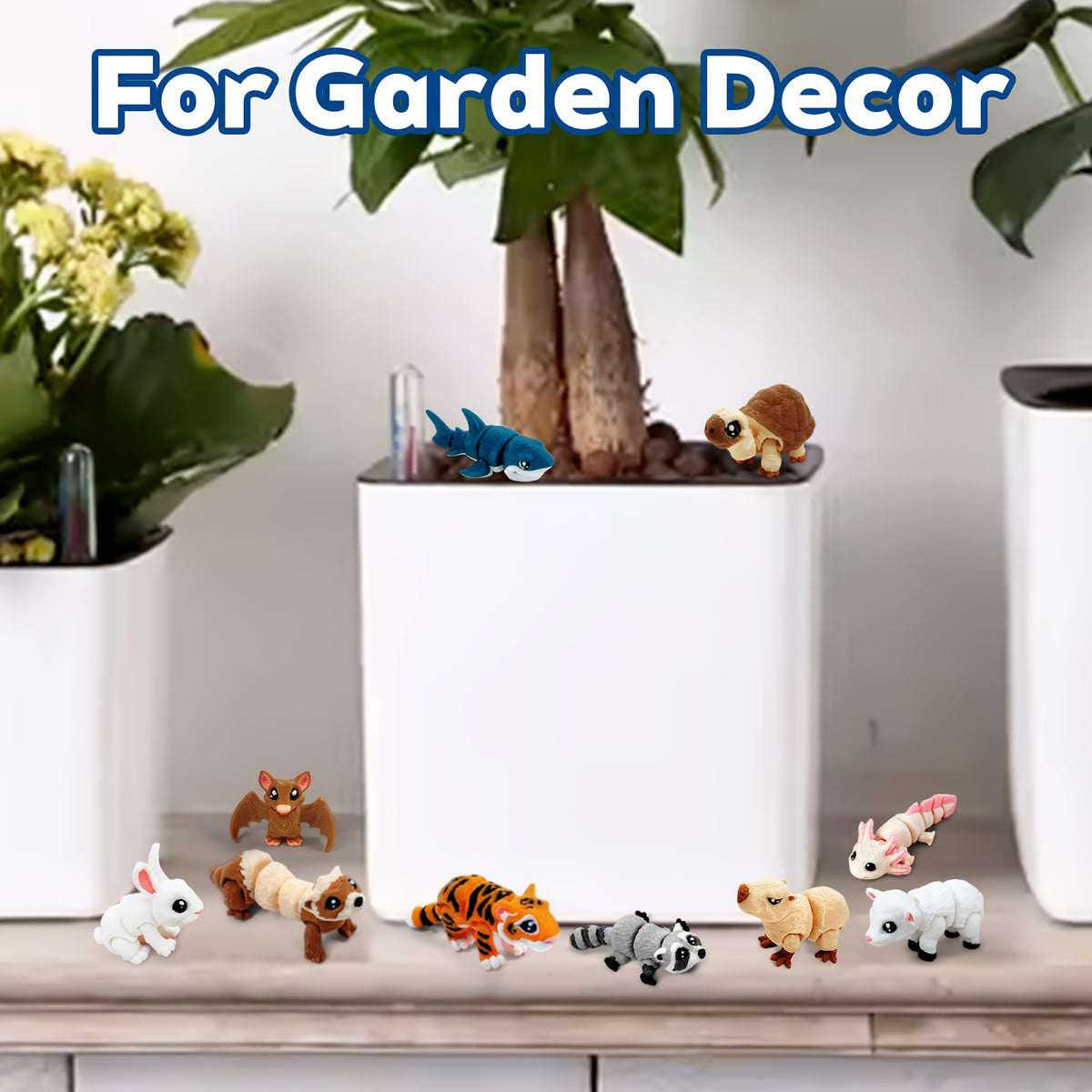 21pcs Mini 3D Printed Animal Statues - Movable Joints Realistic Collectible Figurines Set for Adults, Home Office Desk Decoration & Display(0.9-2.0inch)