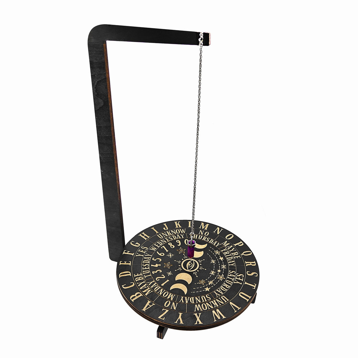 Three-Dimensional Wooden Stand for Divination, Featuring Witchcraft Elements, Crystal Display, And Altar Supplies. Ideal for Pendulum Use And Meditation