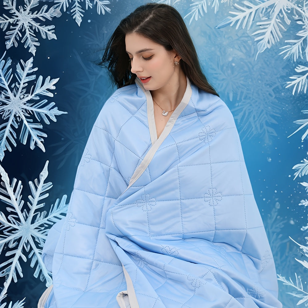 1pc Cooling Blanket, Hot Sleeper Extra Large 108*90 Inches Summer Cooling Blanket, Lightweight Air-cooled Comforter, Adult Heat Absorption Soft And Breathable Smooth Air Conditioner By Cool Breathable Moisture Absorption And Perspirat