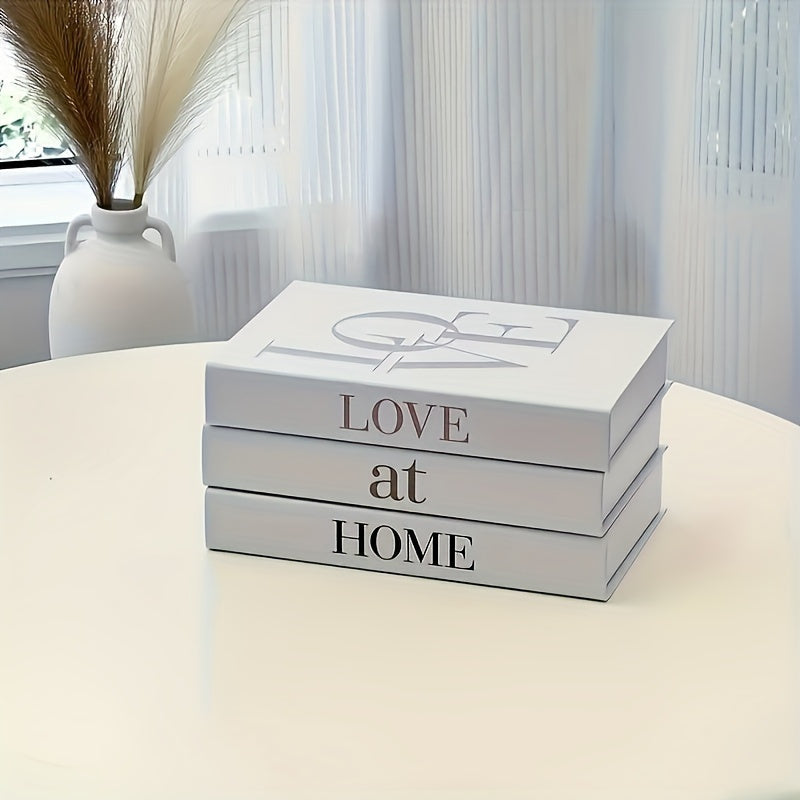 3pcs Simulation Book Decor Ornament, Nordic Simple Solid Color Decorative Book Hotel Template Room Soft Decoration Ornament, Modern Home Simulation Book Model Props Book, for Home Room Living Room Office Decor