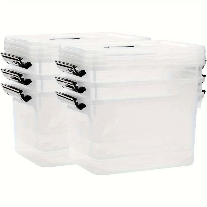 6-Pack Clear Plastic Storage Boxes with Latches And Lids, 6 Quart Stackable Organizer Containers, Storage Boxes Suitable for Use in Living Rooms, Bedrooms, Bathrooms And Kitchens The Best Gifts for Easter Sunday And Mother'S Day