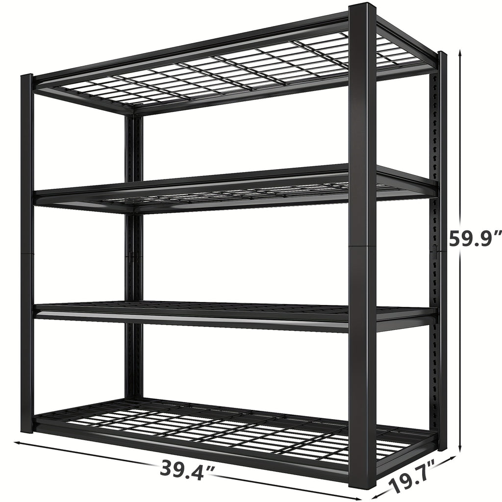 3000LBS Garage Shelving Adjustable 5 Tier Metal Shelving Unit for Storage 60" W Heavy Duty Storage Shelves Rack Garage Storage Shelves Industrial Shelf Utility Rack, Black, 60.1" W X 24.1" D X 72.1, Utility Shelves