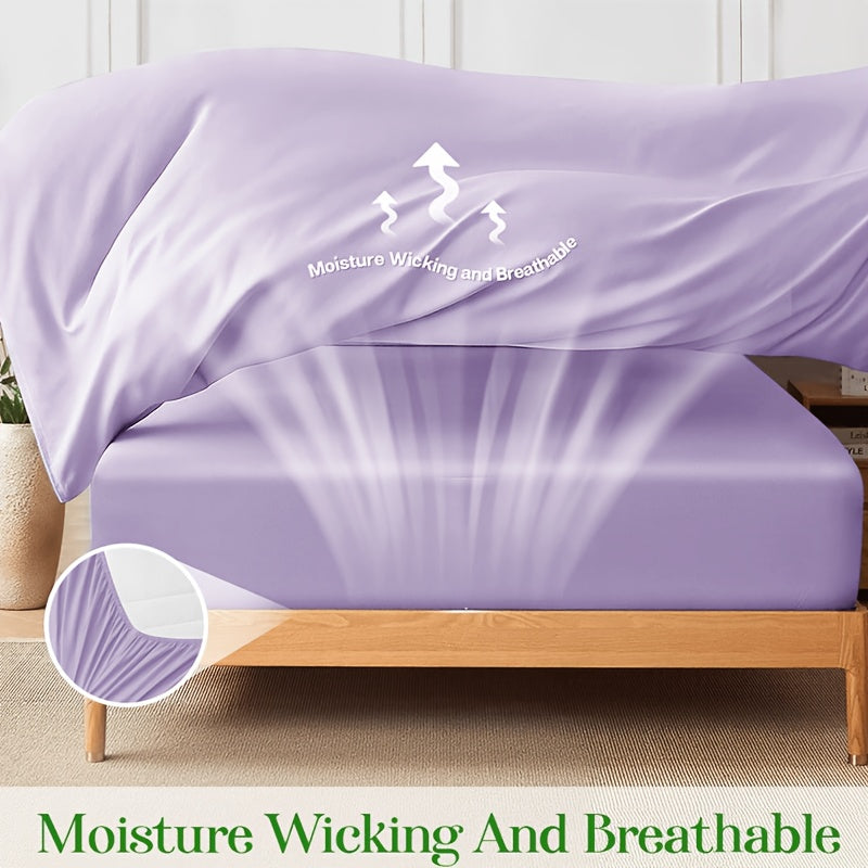 [2000TC Bamboo Sheet Set]Cooling Bamboo Bed Sheet Set - Ultra Soft And Comfortable Summer Queen Size Sheet Set-Deep Pocket Fits Up to 16"-Twin/Full/Queen/King-Fit for Hot Sleepers - Bamboo Kid's Sheet with 2 Pillowcases-All-Season Comfort-Best Gifts