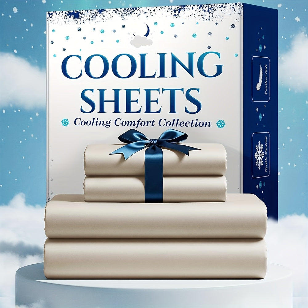 3/4pcs Cooling Bamboo Bed Sheet Set, Kids 4000 TC Extra Deep Pocket 20 Inch Bed Sheet, Luxury Soft Hotel & Cooling Sheet Set for Hot Sleepers, Wrinkle And Shrink Resistant, Fitted Sheet And Flat Sheet And Pillowcases