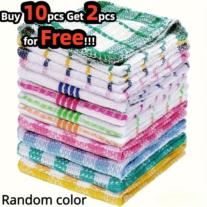12 Kitchen Dishcloths, Soft and Absorbent Cloths, Household Cleaning Tools, Reusable and Durable Kitchen Cloths, Home and Wedding Decorations