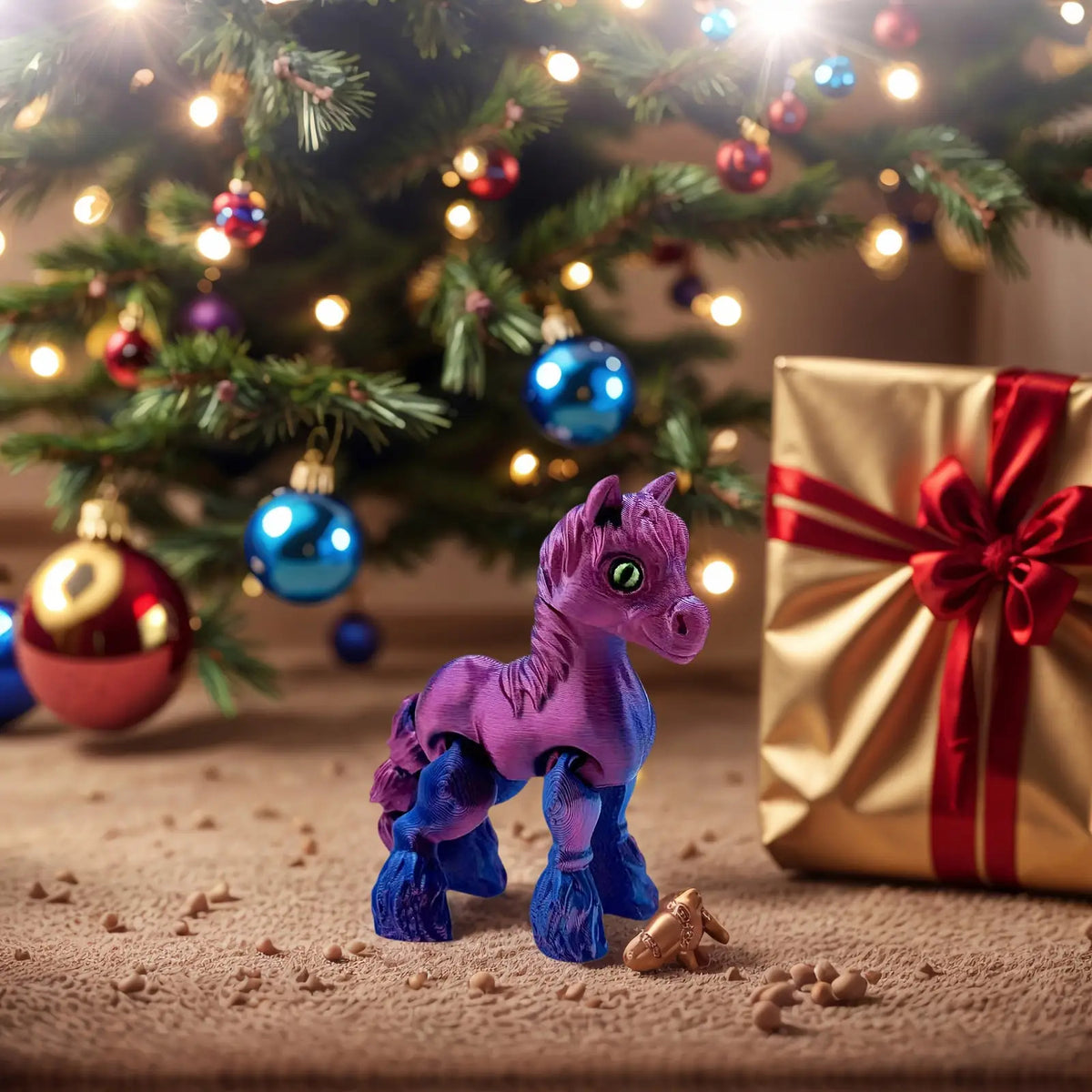 6pcs 3D Printed Horse Colectible Figurines, Flexible Animals Statue, Movable Joints, Home Office Decor
