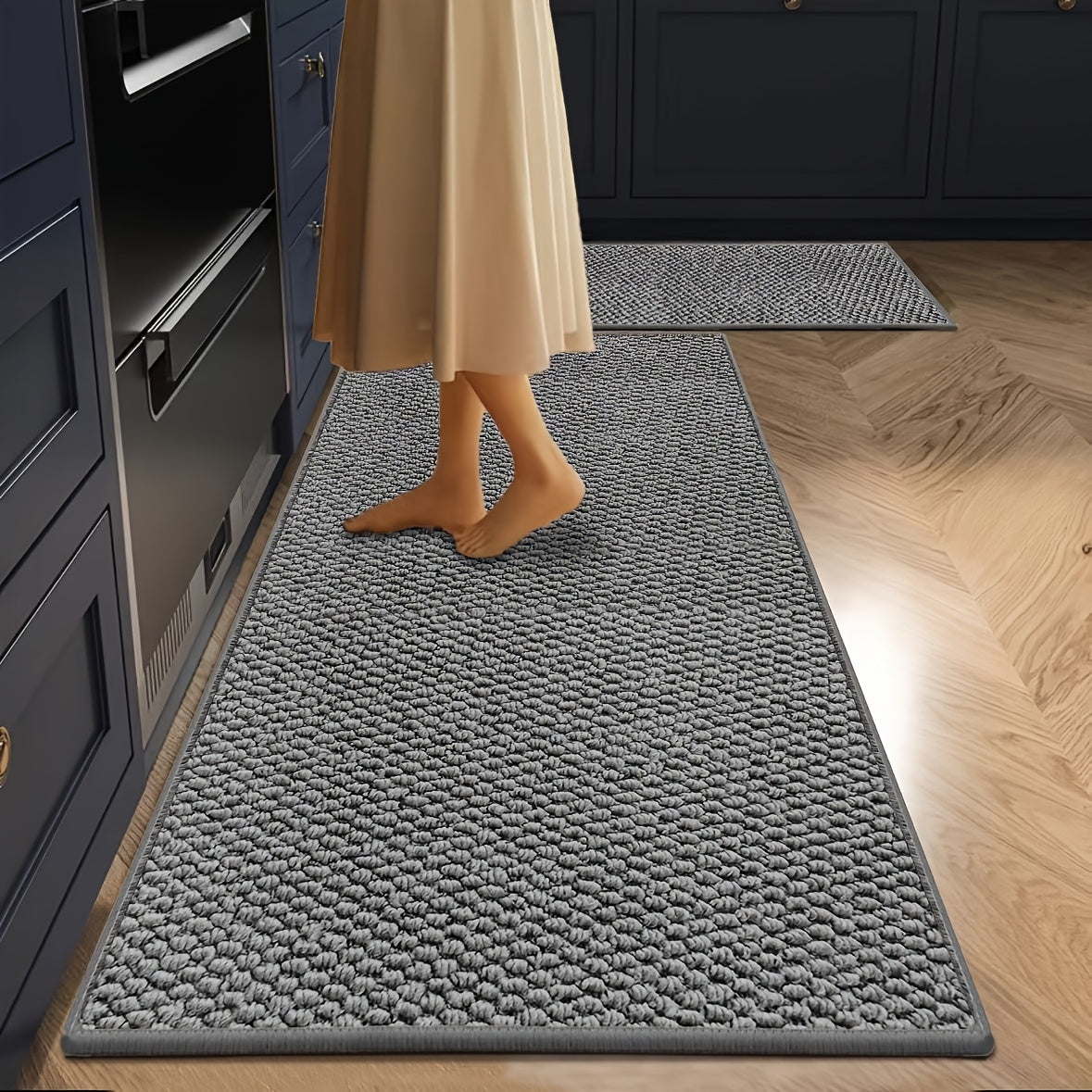 1300Gsmswordfish And Pineapple Design Kitchen Runner Mat Washable for Hallway Laundry Room Bathroom Entrance Beige