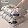 Fluffy Sleeping Pillows Set of 2, Hotel Style Bed Pillows with Polyester Covers in Queen and King Sizes and Six Colors for Home and Guest Bedrooms