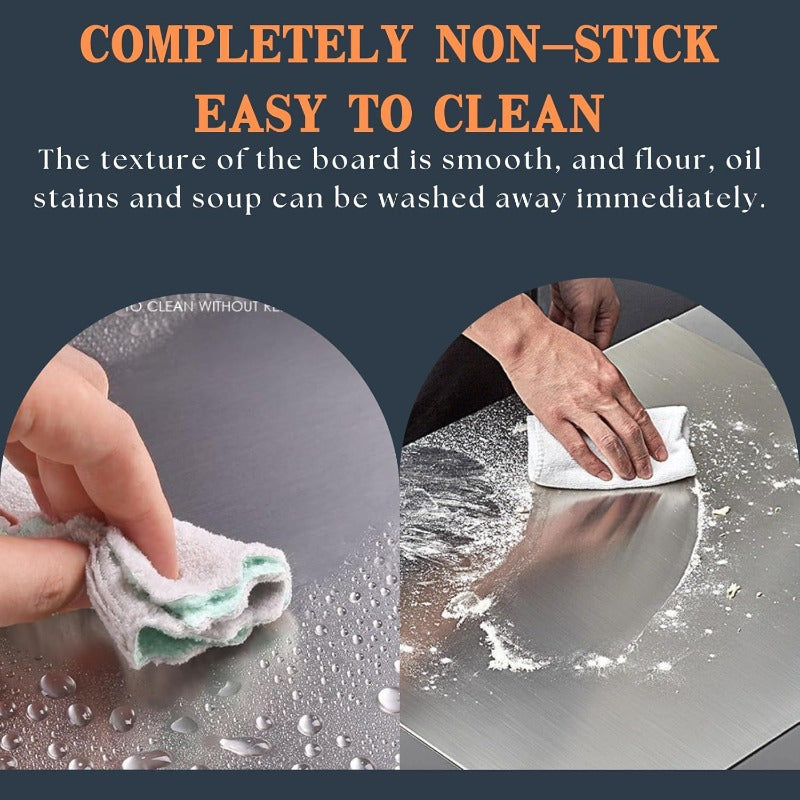 304 Stainless Steel Cutting Board Butcher Block Household Rolling Board Kitchen Supplies, Preparation, Meal Prep Tools, Modern Cutting Surface, Sleek Kitchen Tool, Rustresistant Material, for easy To Clean, Versatile Cutting Mat, Kitchen Work Surfac