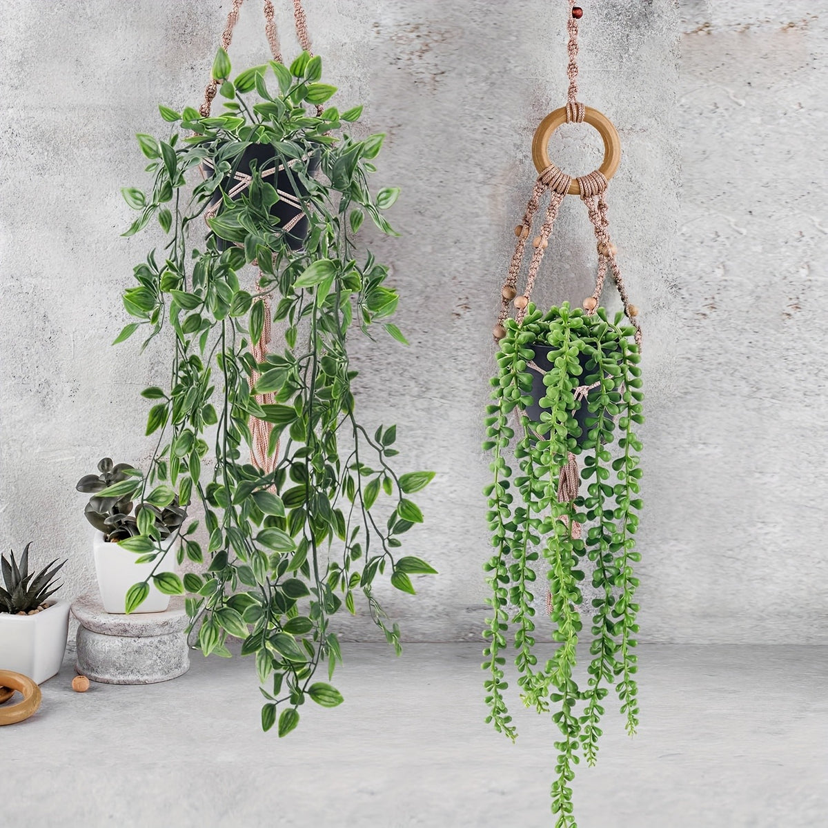 The Rose 4 Packs of Artificial Hanging Plants for Indoor And Outdoor Decoration, Perfect for Shelves And Rooms