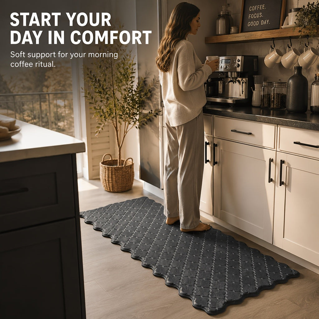 Anti Fatigue Kitchen Floor Mat, Cushioned Non-Slip Washable Foam Standing Rug in Two Sizes for Sink, Laundry Room and Home Office Comfort