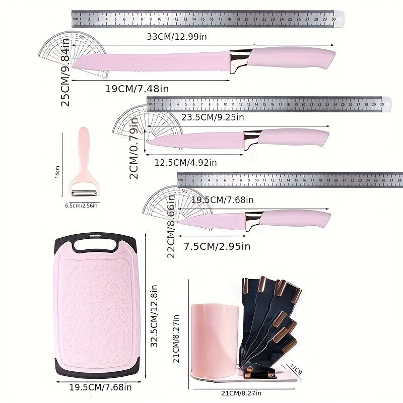 19 Sector Set And Knife Set, Perfect for Outdoor Camping - Heat-Resistant, Non-Stick, Wooden Handle, Easy to Clean - Perfect for Women'S Cooking Gifts, New Year'S And Valentine'S Day