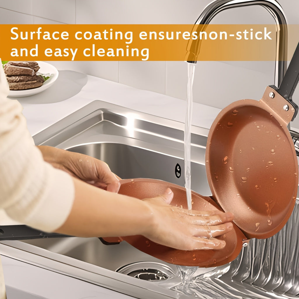 Double-Sided Pan, Pancake Pan, Omelette Pan, The Perfect Pancake Maker - Nonstick Iron Easy To Flip Pan, Frying Pan For Fluffy Pancakes, Omelets, Frittatas & More, Dishwasher Safe Large, A Must-have At Home