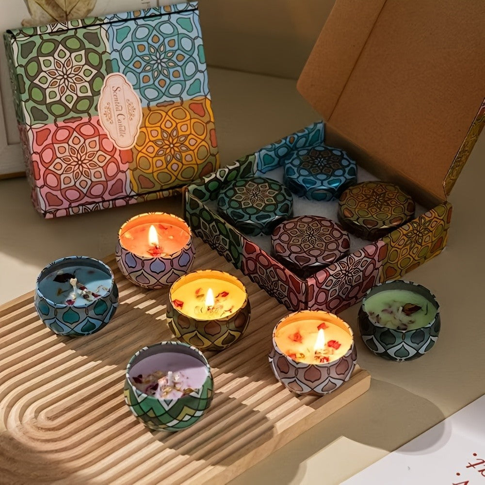 Floral Tin Scented Candle Set, 2.5 oz Soy Wax Candles in Jasmine Lemon Vanilla and Cocoa Fragrances with 4, 8 or 40 Candle Options for Home and Gifts