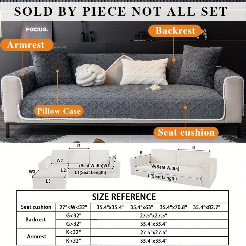 1pc Plush Sofa Mat, Pet Dog Friendly Sofa Cover, Couch Cover Plush And Delicate Soft Anti Slip Protection Sofa, Bedroom, Office, Living Room Decoration, Home Decoration Local Warehouse Send Out Goods