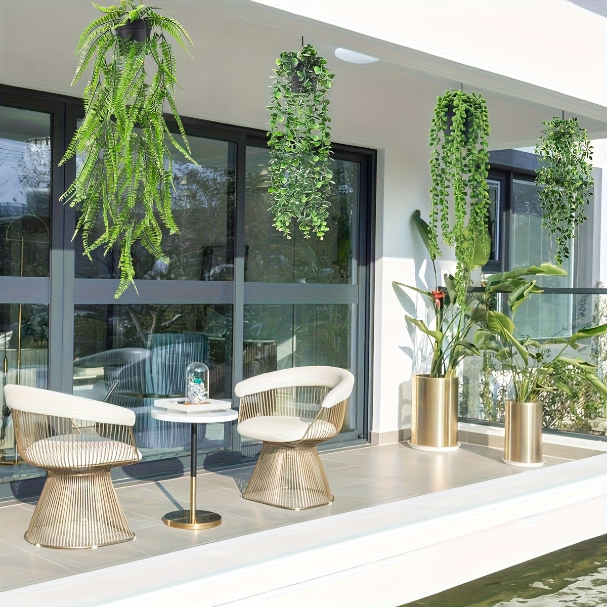 The Rose 4 Packs of Artificial Hanging Plants for Indoor And Outdoor Decoration, Perfect for Shelves And Rooms
