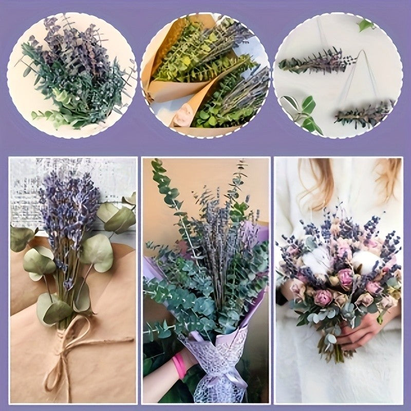 Preserved Eucalyptus and Lavender Shower Bundle, 130-Piece Botanical Set with 17-Inch Stems for Bathroom Hanging Decor and Home Spa Styling
