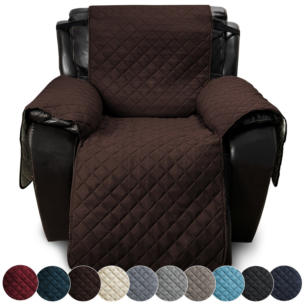 1pc 100% Non-Slip Recliner Chair Cover Sofa Slipcover, Pet Cover for Large Recliner with Elastic Straps, Washable Chair Seat Cover Recliner Chair Furniture Protector, Perfect for Indoor And Outdoor, Halloween, Christmas, Home Decoration