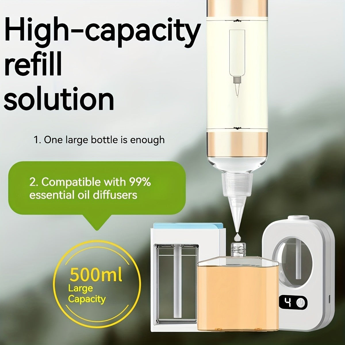 [Limited Time Offer] Essential Oil Refill for Aroma Diffusers, Large Capacity, Long-Lasting Fragrance, Eliminates Odors, Suitable for Prolonged Use, Anti-Spill Design, Clean and Non-Sticky, Compatible with Most Models, Fresh and Elegant, 1 Bottle