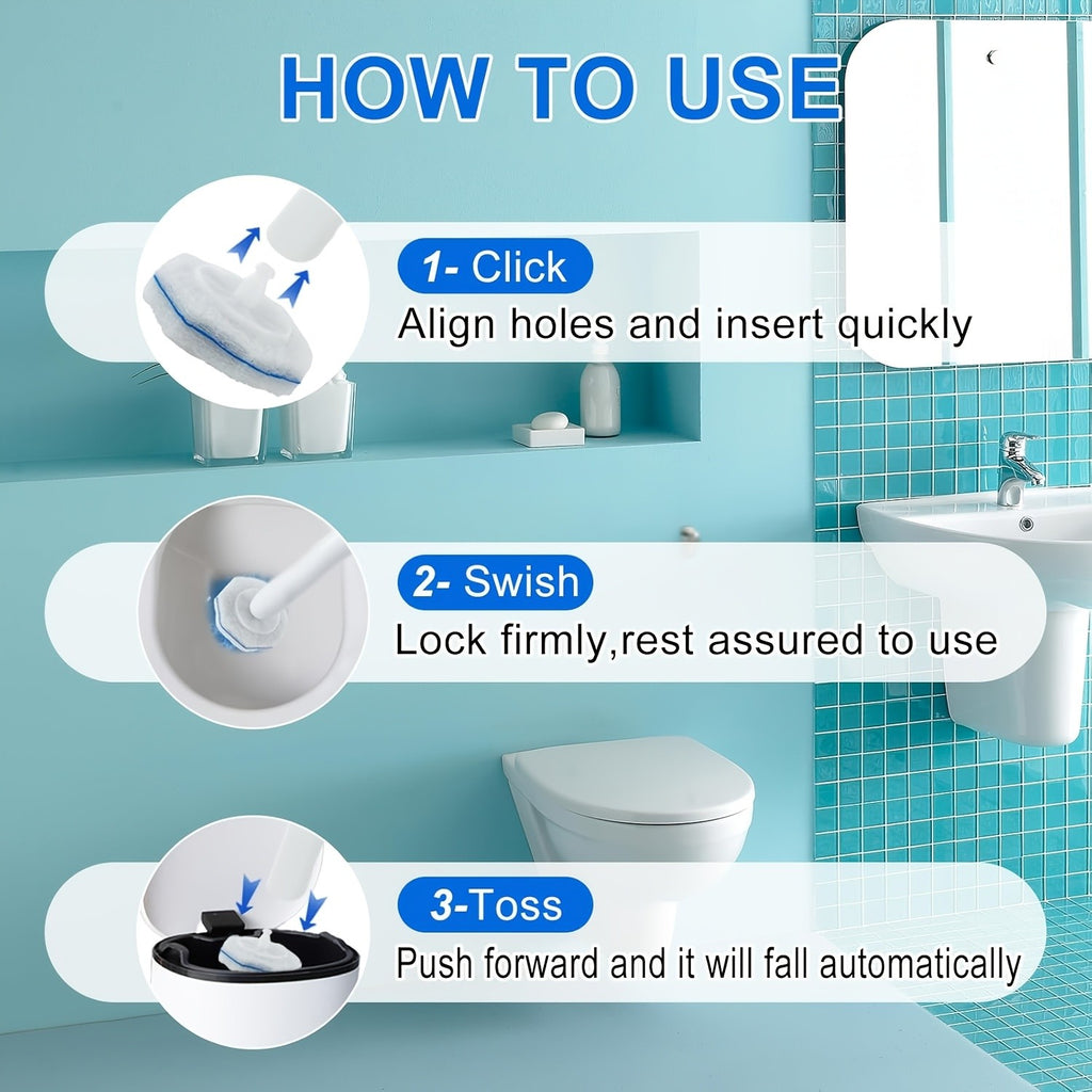 119/50/19-count Toilet Wand Refills, Disposable Toilet Brush Refills Replacement, Toilet Bowl Cleaner Wand Refills, Upgraded Fiber Toilet Brush Head for Bath & Toilet Bowl Deep Cleaning