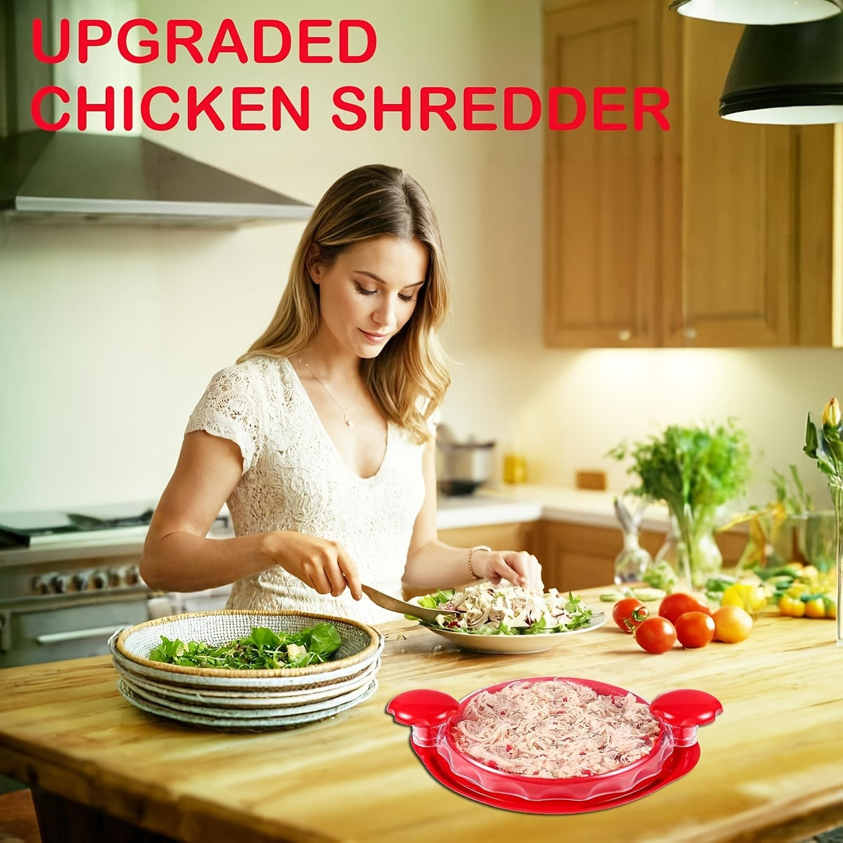 1pc Or 2pcs Kitchen Chicken Shredder Tool Twist 2024 Upgraded Large Visible Meat Shredder Twist Chicken Breast Chopper Chicken Grinder With Transparent Lid And Cleaning Brush Anti-slip Strip Suitable For Pork Beef Chicken
