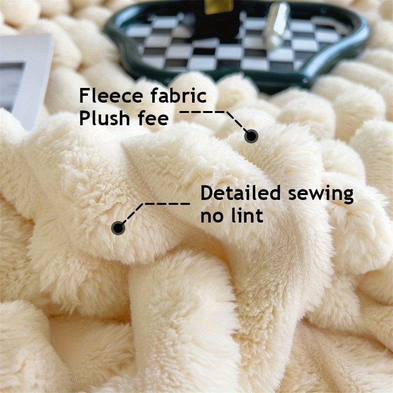 1pc of High-quality Milk Striped Blanket, Throw Blanket, Soft, Warm, and Cozy, Suitable for Sofas, Beds, Offices, Travel, Hiking, Fishing, Etc. Multi-functional and Suitable for All Seasons - Christmas Gift