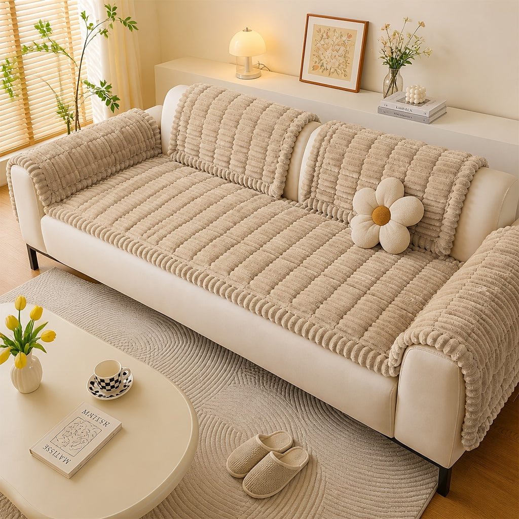 1pc Soft Quilted Thick Sofa Cushion, Bohemian Style Removable Machine Washable Sofa Protector, All Season Pet Friendly 1/2/3/4 Seater Split Sofa Cover, Suitable for Living Room Bedroom, Living Room Office Furniture Protective Covers