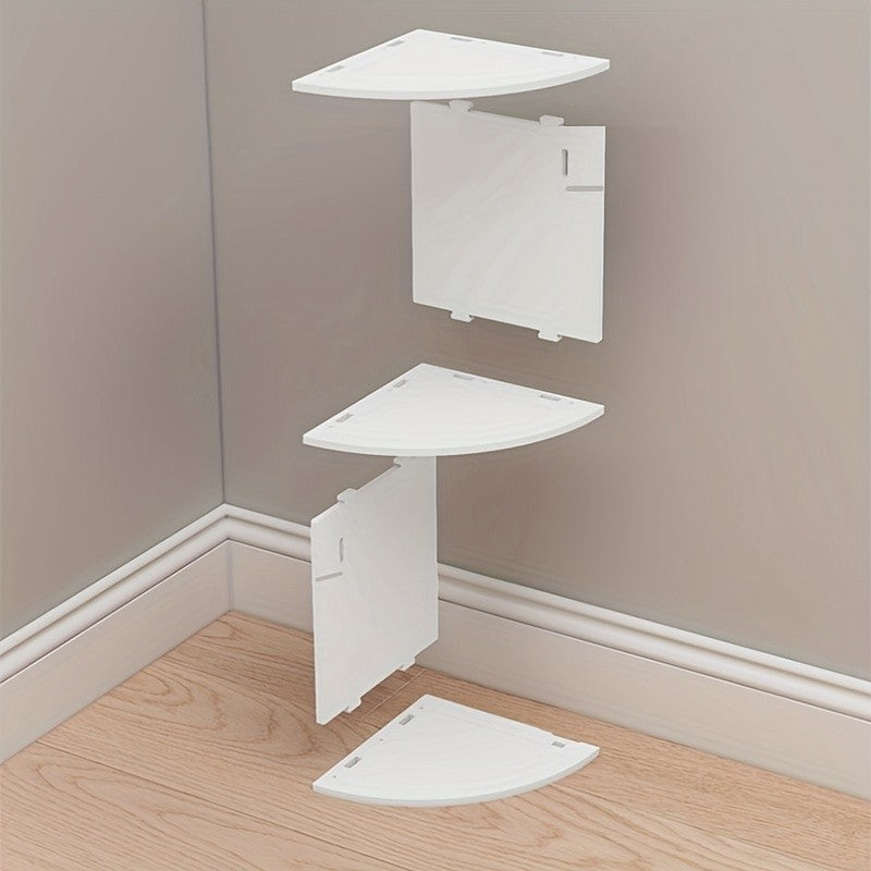5-tier/3-tier Practical Shelf, Wall-mounted Corner Shelf, Easy to Install, Multi-layer Wall-mounted Storage Rack, Floating Shelf for Living Room, Bedroom, Kitchen, Bathroom, Office - Creative Decorative Storage Rack, Perfect Gift, 1/2pcs White/black