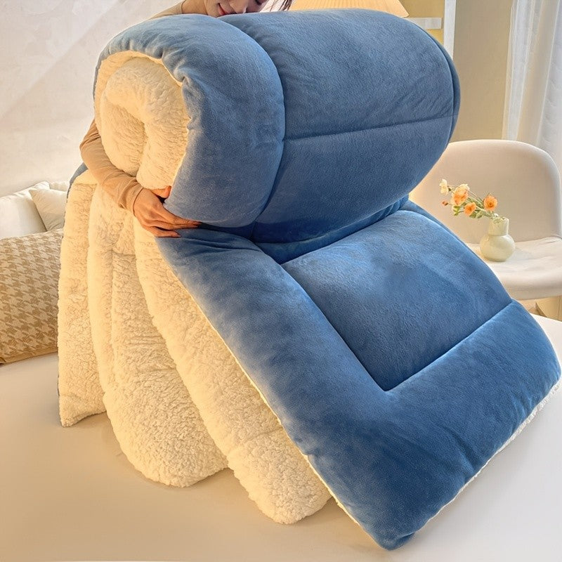 2/3 Pc Sherpa Fleece Blanket for Sofa and Bed, Extra Thick Plush Microfiber, Lightweight Reversible Soft Cozy Warm Luxury Bed Blanket, Single Double Bed Size