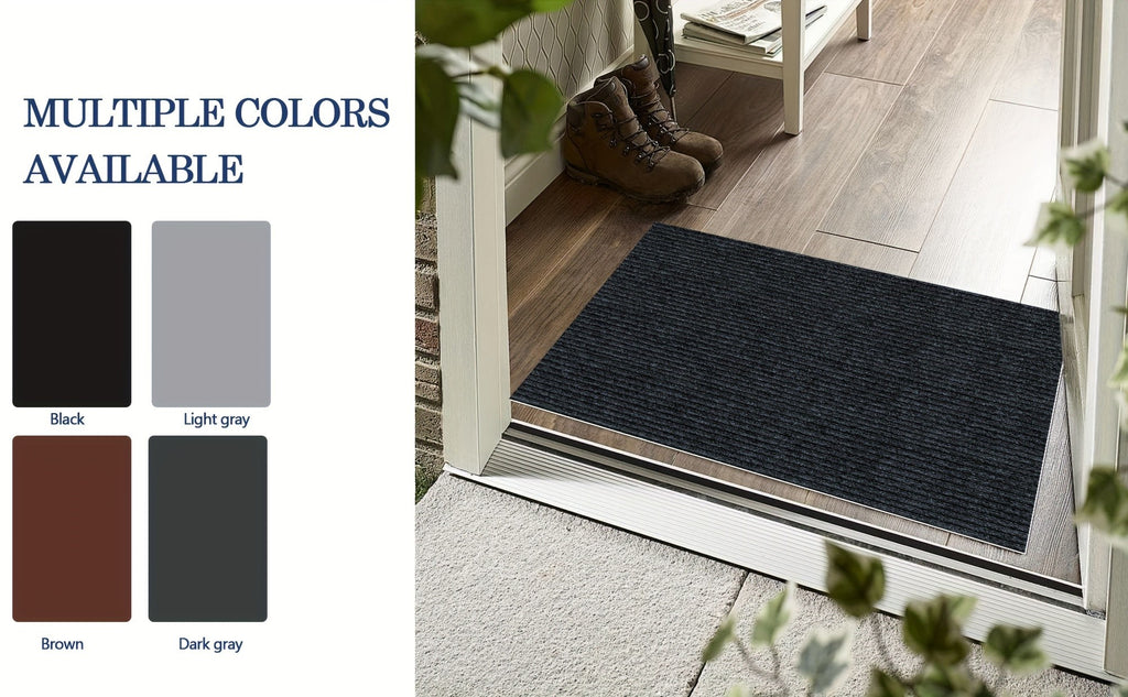 Indoor Door Mat with Non-Slip Rubber Backing, Low-Profile Absorbent Entryway Mat in 4 Colors and 7 Sizes for Front Doors, Hallways and Pet Entrances
