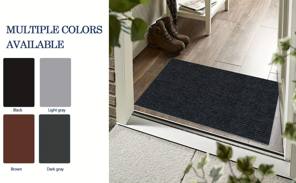 Indoor Door Mat with Non-Slip Rubber Backing, Low-Profile Absorbent Entryway Mat in 4 Colors and 7 Sizes for Front Doors, Hallways and Pet Entrances