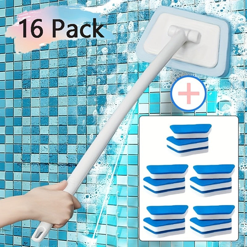 11/16pcs Multi-function Cleaning Brush Manual Detachable Long Handle Replaceable Head Suitable For Bathroom Floor Tiles And Bathtub Home Essential Cleaning Tools