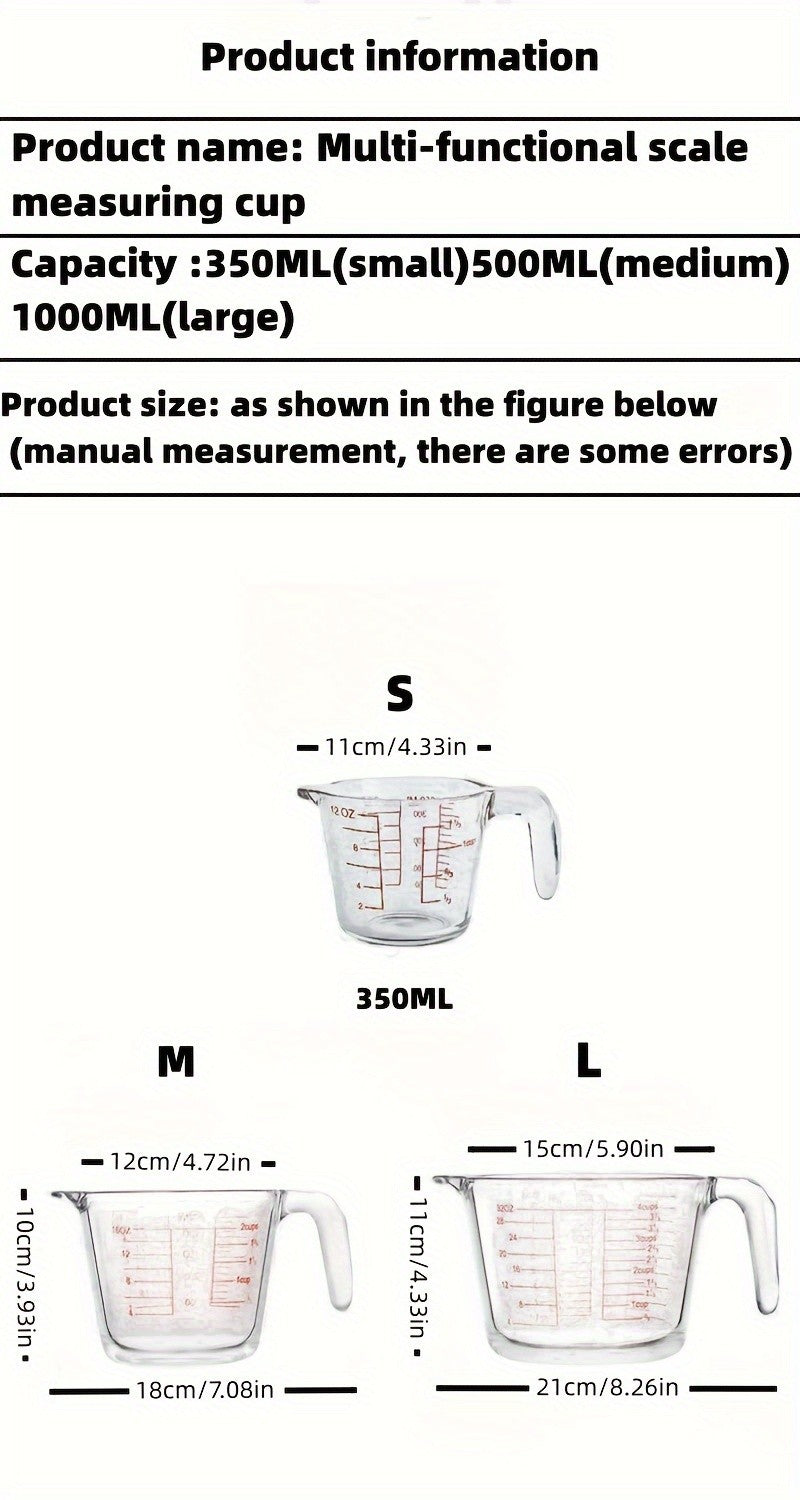Glass Measuring Cup Set for Baking and Coffee, 4 or 9 Piece Kitchen Collection with Graduated Liquid Jugs, Handles and Pour Spouts