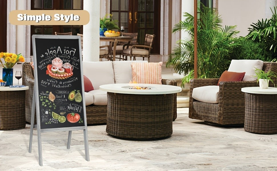 Chalkboard, A-Frame Sidewalk Chalkboard Sign, Rustic Menu Display for Restaurant