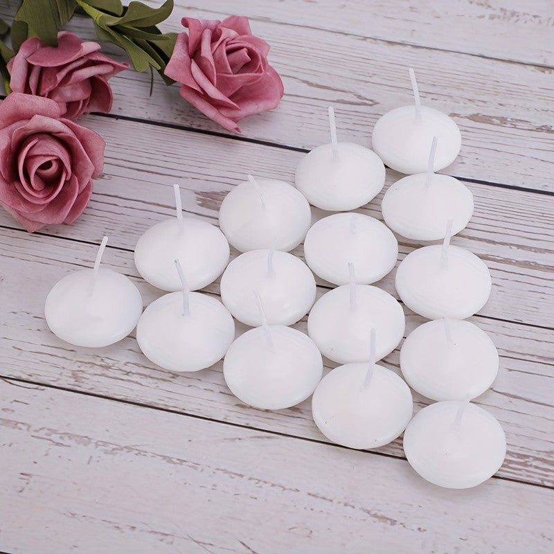 42pcs 1.5-Inch High-Quality Floating Candles - White, Portable Small Candle Set, Candles for Weddings & Hotels, Ideal for Ambience Decoration, Pool Parties, Christmas, Halloween, Easter, Thanksgiving, Day Of The Dead And Other Occasions