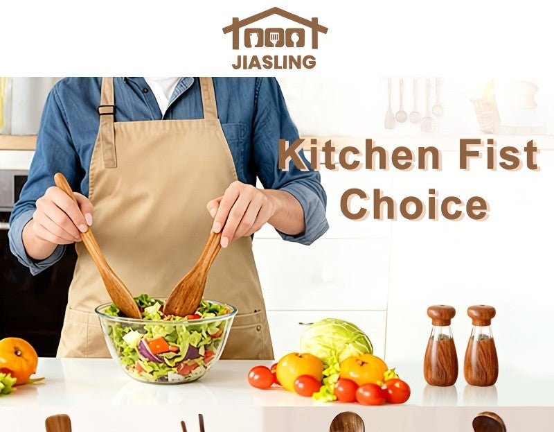 3/5/7Pcs Premium Wooden Kitchen Utensils Kit -Ergonomic Handles Natural Wooden Spoons Spurtle Ladle and Wok Spatulas Heavy-Duty Wooden Utility Set for Non-Stick Pans Heat Resistant Easy to Clean and Durable Kitchen Essentials Cookware Accessories