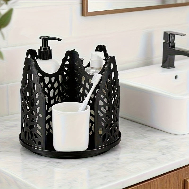 Rotating Paper Cup Holder with 4 Compartments, Disposable Coffee Cup Dispenser, Storage Box, Detachable Plastic Cup And Lid Organizer, Suitable for Countertops, Kitchens, Coffee Stations, And Bathrooms