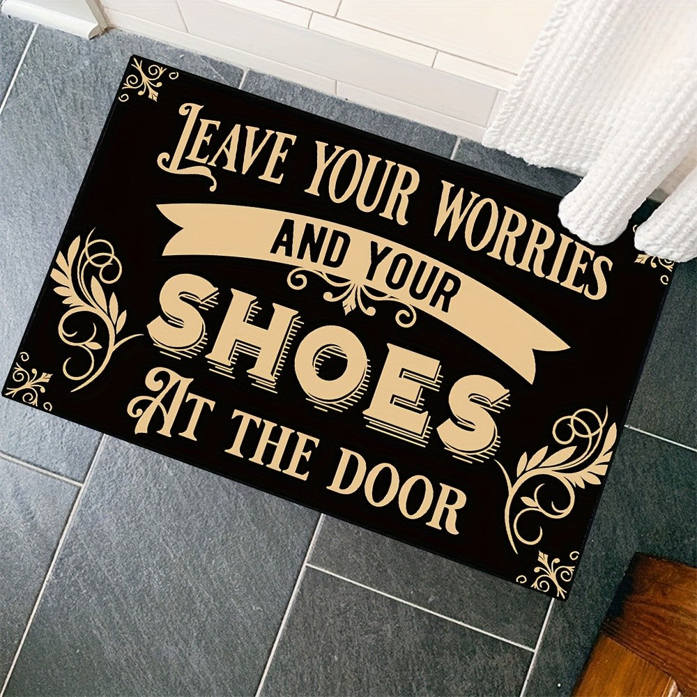 Leave Your Worries And Shoes Doormat Welcome Entrance Carpet Non-Slip Floor Mats Indoor Home Decor